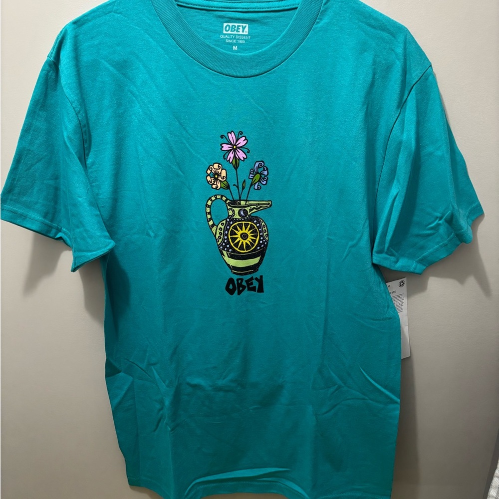 Obey Kids Turquoise Floral Graphic Tee